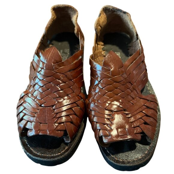 DSanty Handmade Mexican Leather Huarache Sandals  Womens Size 9 Fisherman - Picture 2 of 7